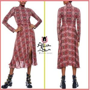 Alice + Olivia Clare Turtleneck Long Sleeve Midi Dress Size 2